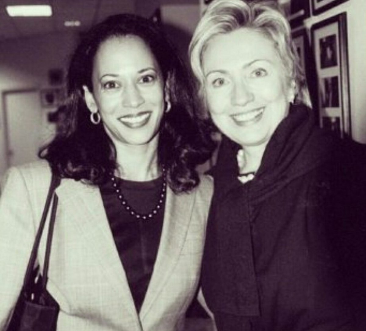 Hillary Clinton with a young Kamala Harris